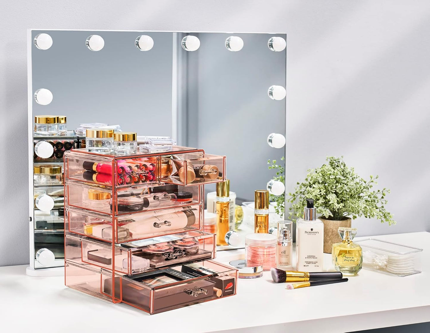 Sorbus Acrylic Makeup Organizer Set, 6-Drawer Vanity & Countertop Cosmetic Storage with Small & Wide Drawers, Clear Makeup Storage for Brushes, Lipsticks, Jewelry – Holiday Gift for Women & Teens