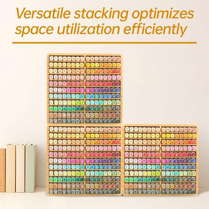 walowalo Markers Organizer Hold 176 Markers Birthday Gifts Bamboo Pen Holder Art Supply Pencil Alcohol Storage Organizer 22 Compartments All-in-One Marker Storage for Home Office Desk Classroom