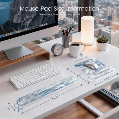 Ospelelf Mouse Pad with Wrist Rest and Ergonomic Gel Keyboard Hand Wrist, Support for Typing Gaming, Relieve Wrist Pain, Cool & Easy to Clean, for Office, Programmer, Home Computer Use, Pink