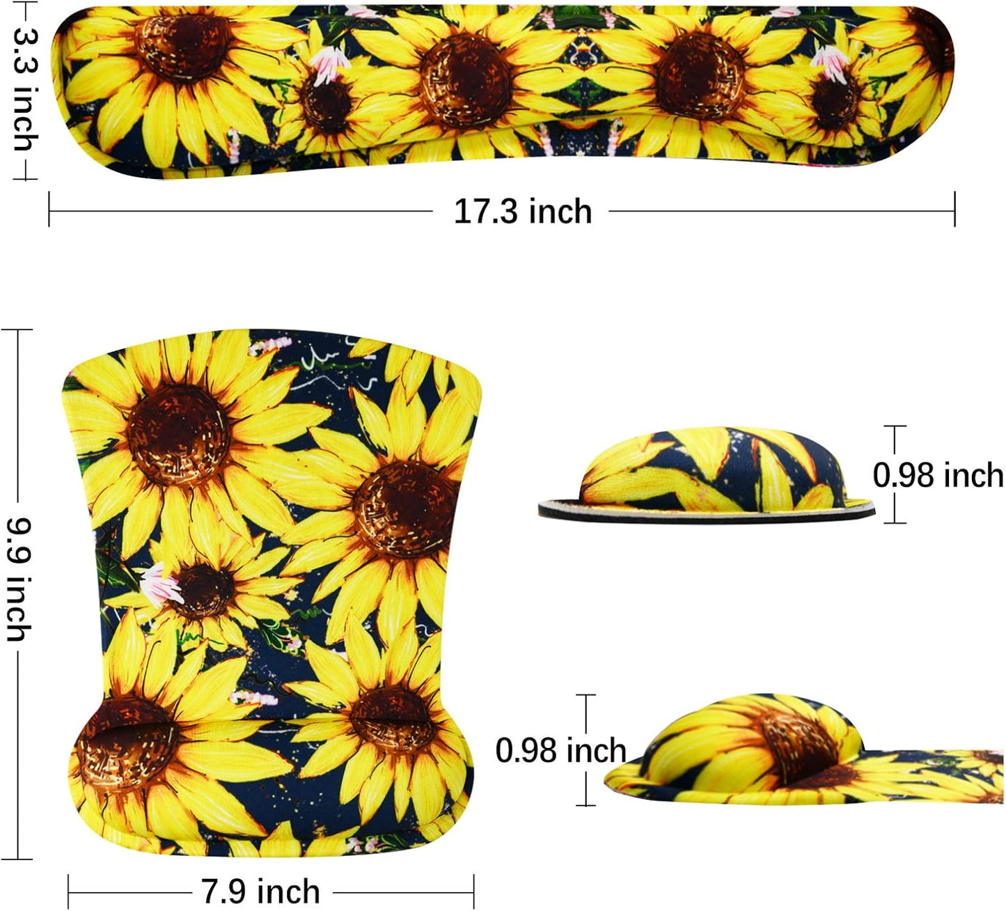 Keyboard Wrist Rest Pad Ergonomic Mouse Pad Set, ToLuLu Gel Mouse Pad Wrist Support for Computer Laptop, Mousepad Keyboard Wrist Support with Memory Foam for Easy Typing Pain Relief, Van Gogh Painting