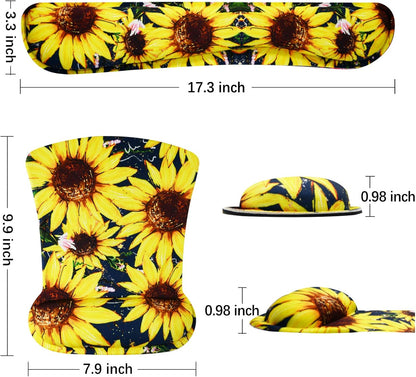 Keyboard Wrist Rest Pad Ergonomic Mouse Pad Set, ToLuLu Gel Mouse Pad Wrist Support for Computer Laptop, Mousepad Keyboard Wrist Support with Memory Foam for Easy Typing Pain Relief, Van Gogh Painting