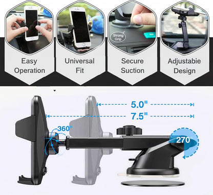 Foldable Phone Stand for Desk | Six Position Adjustable Folding Bracket for Cell Phone | Black Cellphone Holder for Desk & Smartphone Stand | Cellphone & Accessories for Men & Women