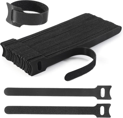 Nettbe 60 PCS 6 Inches Reusable Cable Ties, Adjustable Cord Straps Wire Organizer Cord Wrap and Hook Loop Cable Management