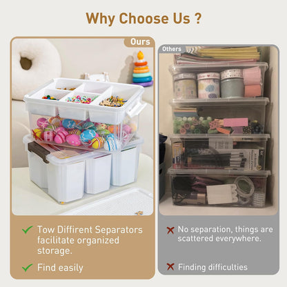 Citylife 17 QT Plastic Storage Bins Clear Storage Box with Lids Multipurpose Stackable Storage Containers for Organizing Tool, Craft, Crayon