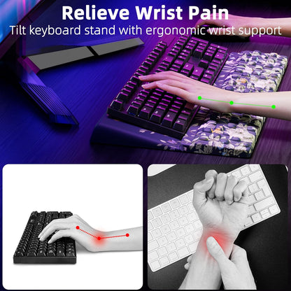 Ospelelf Keyboard Wrist Rest, Comfortable Ergonomic Keyboard Stand Riser Holder for Office Home