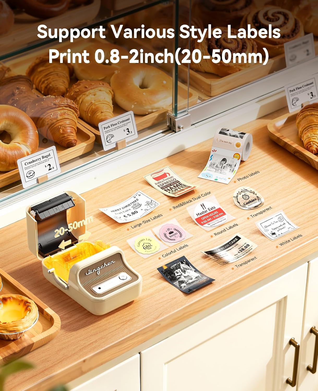 NIIMBOT B21 Pro Label Maker, 300DPI HD Label Printer, Ideal for Notes,Photos, Study Graphics, Memo Maker,50x30mm Label(Black)