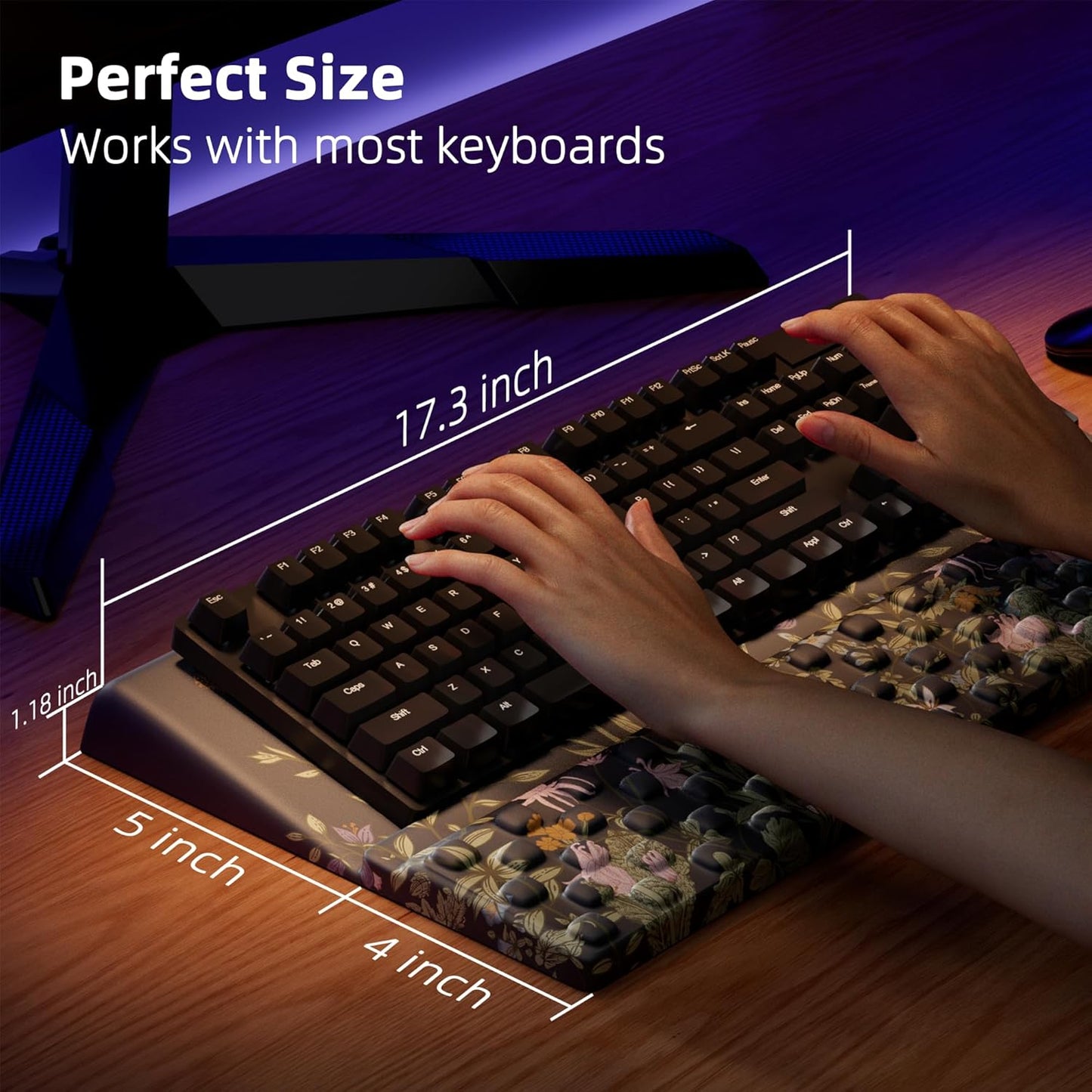 Ospelelf Keyboard Wrist Rest, Comfortable Ergonomic Keyboard Stand Riser Holder for Office Home