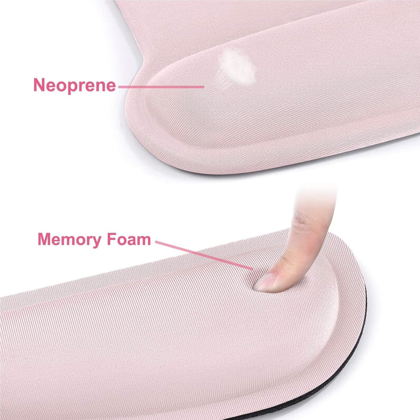 MOSISO Wrist Rest Support for Mouse Pad & Keyboard Set, Ergonomic Mousepad Non-Slip Base Home/Office Pain Relief & Easy Typing Cushion with Neoprene Cloth & Raised Memory Foam, Apricot