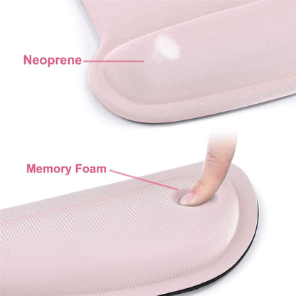 MOSISO Wrist Rest Support for Mouse Pad & Keyboard Set, Ergonomic Mousepad Non-Slip Base Home/Office Pain Relief & Easy Typing Cushion with Neoprene Cloth & Raised Memory Foam, Apricot