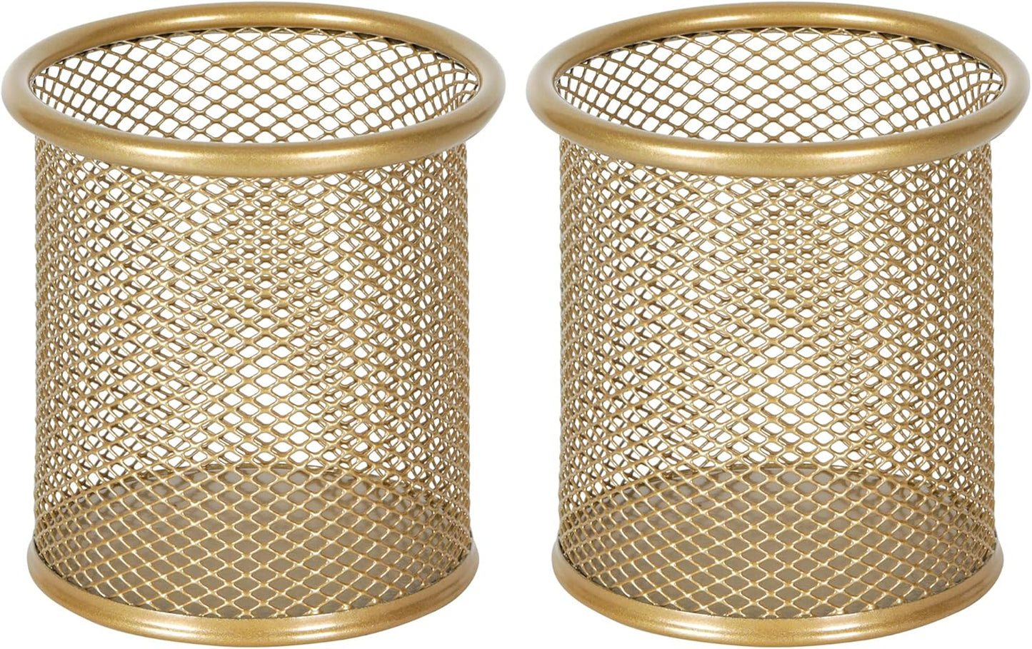 EasyPAG Pencil Holder for Desk, 2 Pack Metal Pen Organizer, Mesh Pencil Cup Organizer for Home, Office, Classroom, School, Black