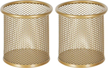 EasyPAG Pencil Holder for Desk, 2 Pack Metal Pen Organizer, Mesh Pencil Cup Organizer for Home, Office, Classroom, School, Black