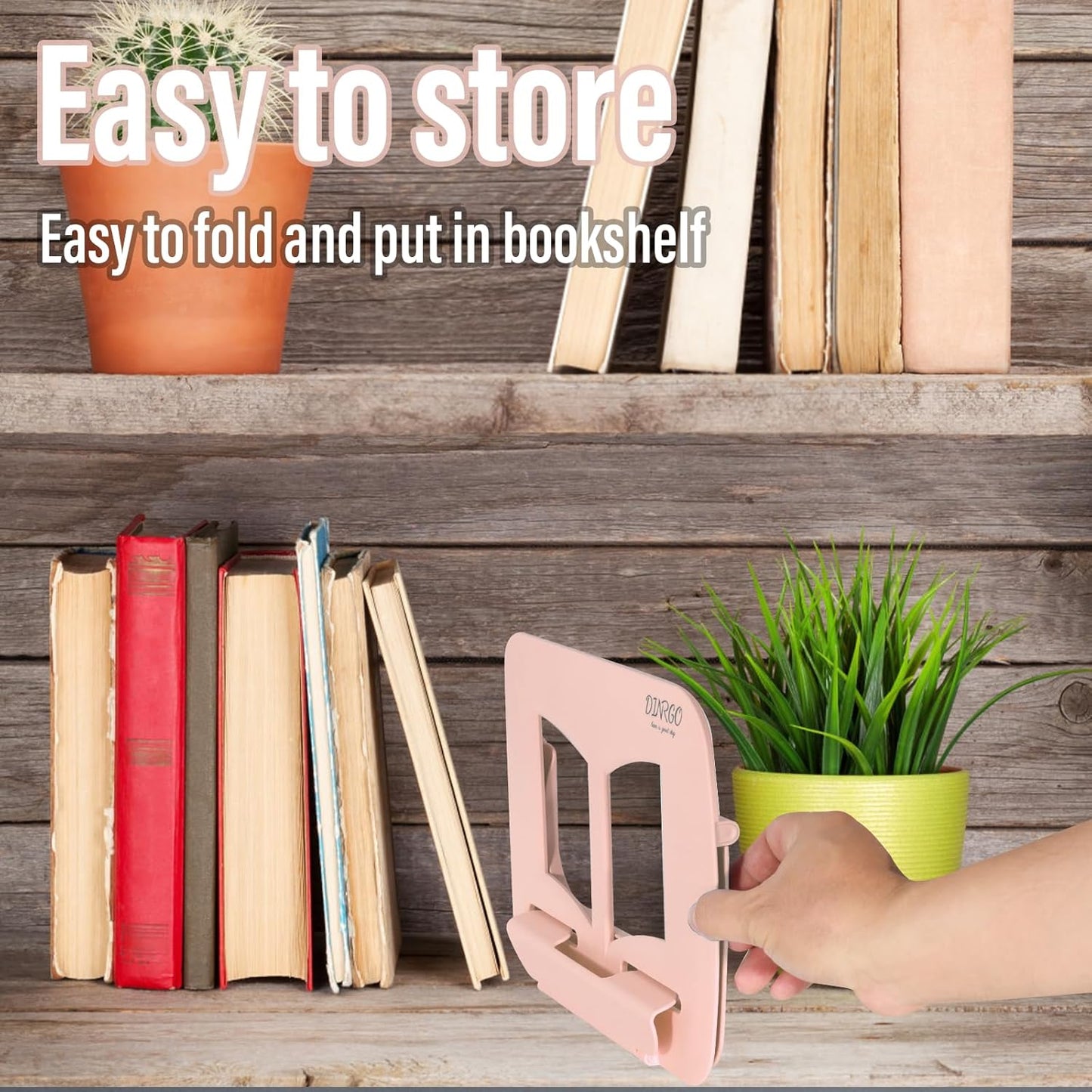 Portable Book Stand Book Holder Book Rest for Kids Reading Hands Free Cookbook Holder Textbook Stands Music Stand Lightweight Waterproof Book Stand Gifts School Supplies (Purple 11.82" *8.26")