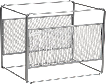 Mind Reader Hanging File Folder Organizer, Desktop Organizer, Storage, Office, Metal Mesh, Silver