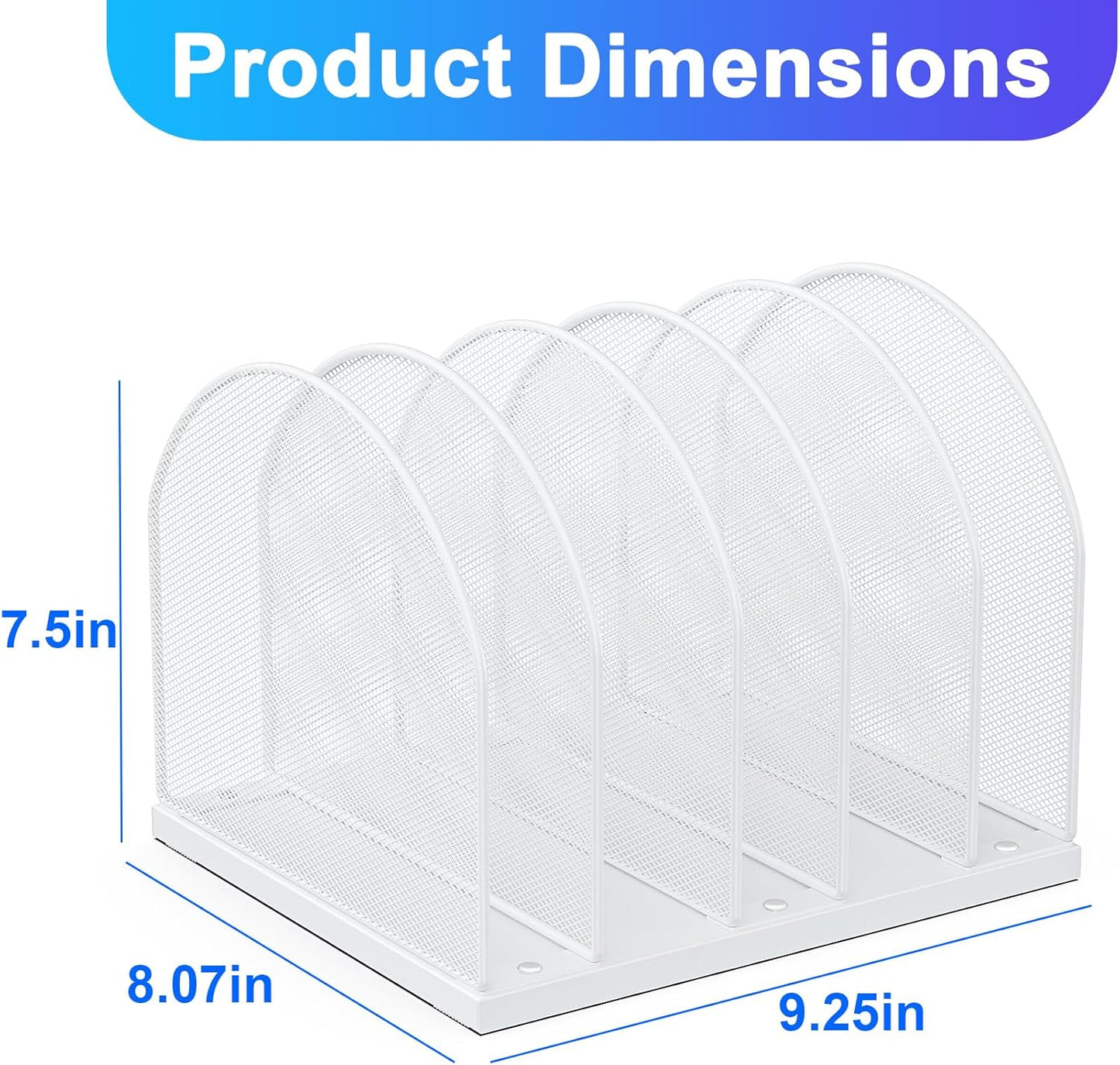 gianotter Desktop File Organizer, Desk Organizer with 5 Compartments, Paper Organizer for Desk, Workspace Organizers for Office Supplies (Black, Upright Style)