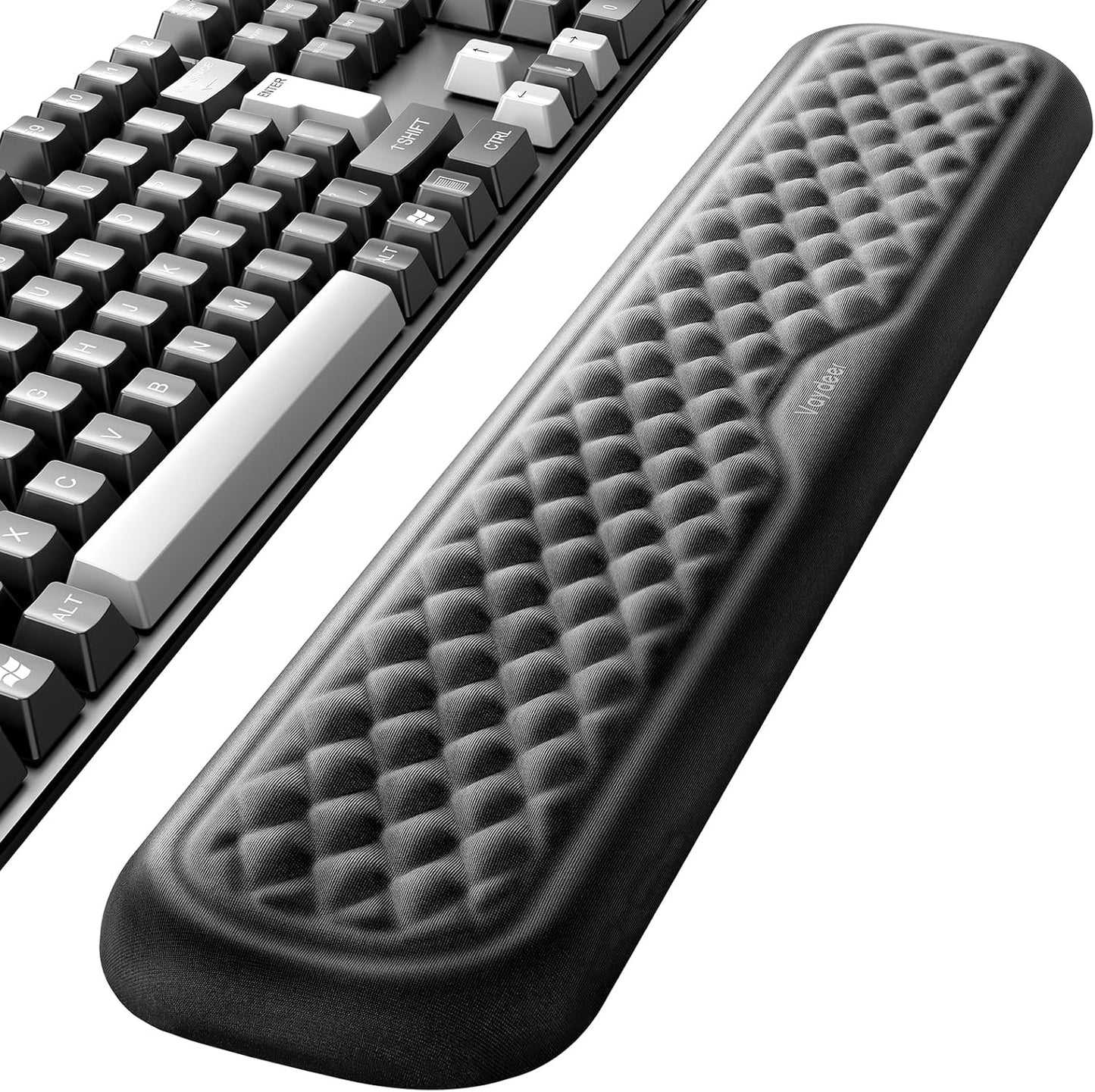 Vaydeer 60%-75% Keyboard Wrist Rest, Memory Foam Hand Rest Support Pad Padded for Office, Computer, Laptop, Mac Typing and Wrist Pain Relief and Repair(14.17inch,Black)