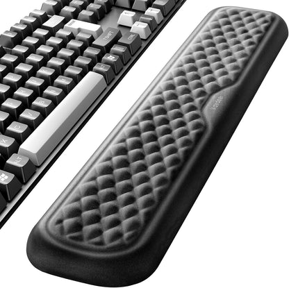 Vaydeer 60%-75% Keyboard Wrist Rest, Memory Foam Hand Rest Support Pad Padded for Office, Computer, Laptop, Mac Typing and Wrist Pain Relief and Repair(14.17inch,Black)