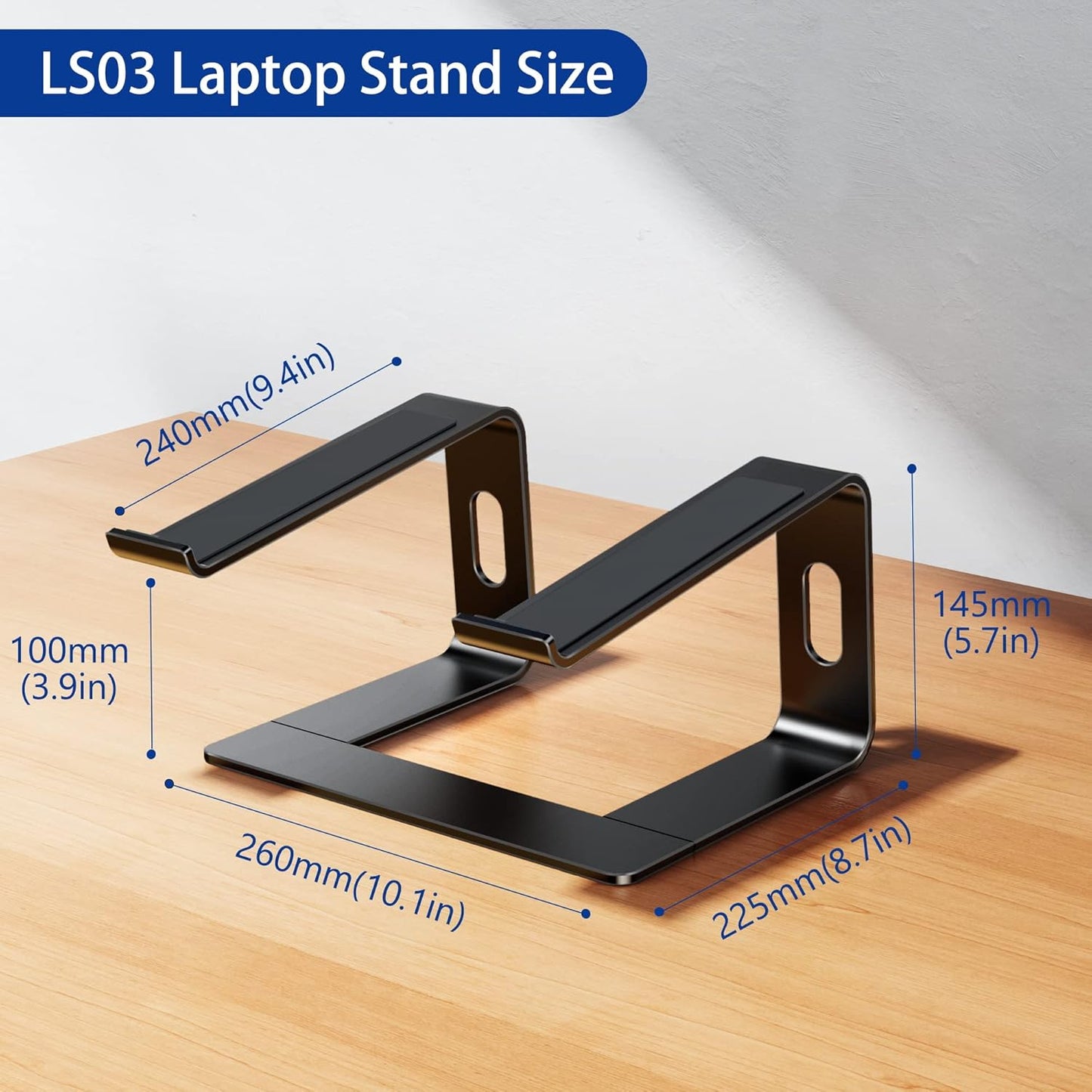 BESIGN LS03 Aluminum Laptop Stand, Ergonomic Detachable Computer Stand, Notebook Riser, Laptop Mount Compatible with Air, Pro, Dell, HP, Lenovo More 10-15.6" Laptops, Silver
