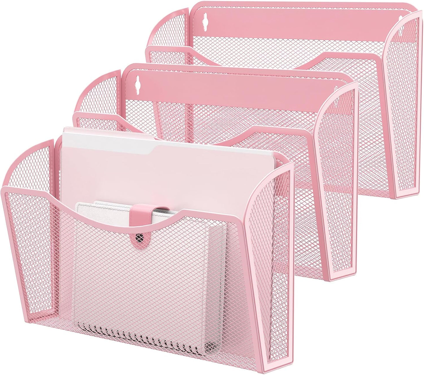 MINDEPOT Wall File Organizer,Hanging Wall Mounted File Folder Binder Holder Mail Organizer for Office,Home and School Supplies