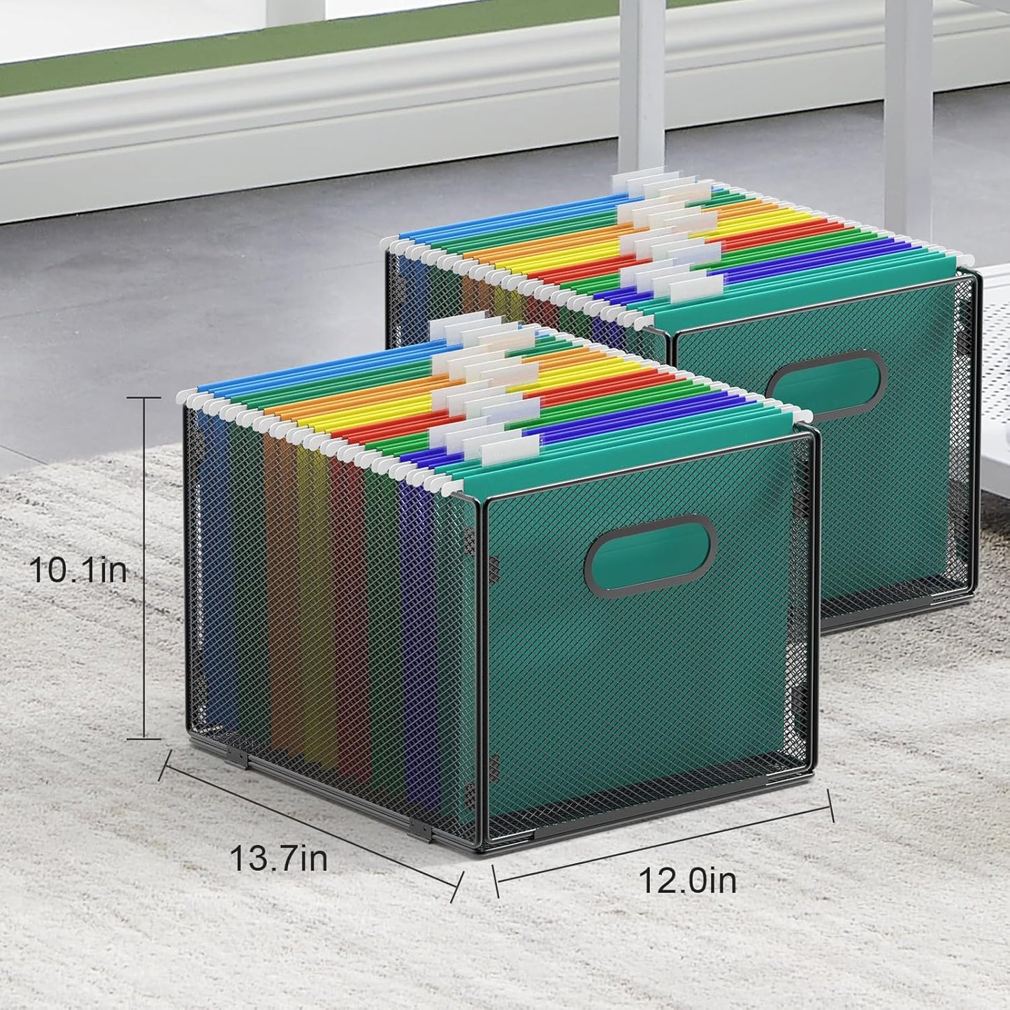 samstar Hanging File Organizer, Mesh File Folder Organizer File Crate File Cabinet Inserts Storage Box, Letter Size