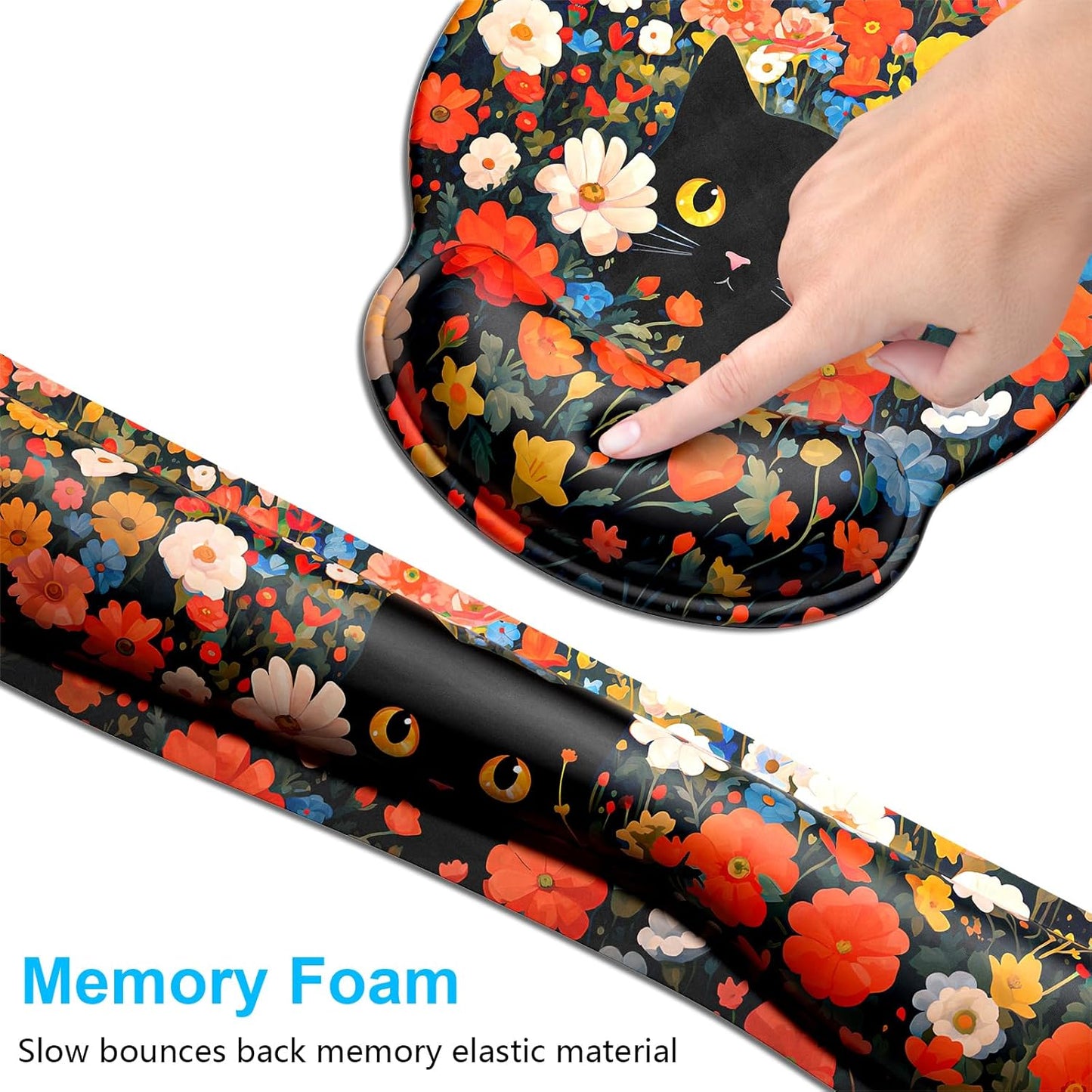 Dapesuom Keyboard Wrist Rest and Mouse Pad with Wrist Support, Cute Memory Foam Cushion for Keyboard and Mouse Set, Ergonomic Desktop Pad Rests with Non Slip Base for Easy Typing & Pain Relief, Pink