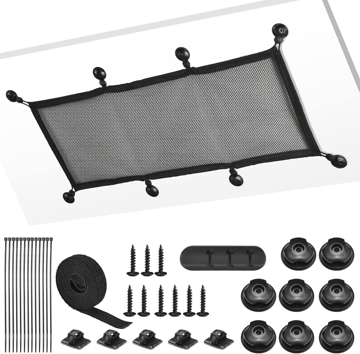 Cable Management Net Under Desk Kit,Privacy Mesh Cable Manager Flexible Under Desk Wire Net Large Capacity Cord Organizer Net for Office,Standing Desk, Home, 26 X 10 Inches