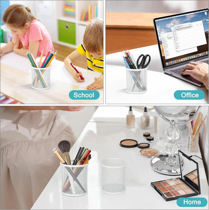 EasyPAG Pencil Holder for Desk, 2 Pack Metal Pen Organizer, Mesh Pencil Cup Organizer for Home, Office, Classroom, School, Black
