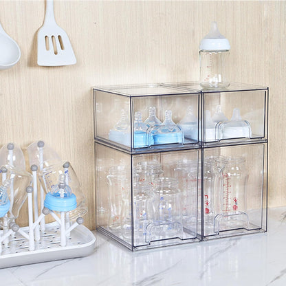 Vtopmart 12.1''W Clear Stackable Storage Drawers,2 Pack Acrylic Plastic Organizers Bins for Makeup Palettes, Cosmetics, and Beauty Supplies,Ideal for Vanity, Bathroom,Cabinet,Desk Organization