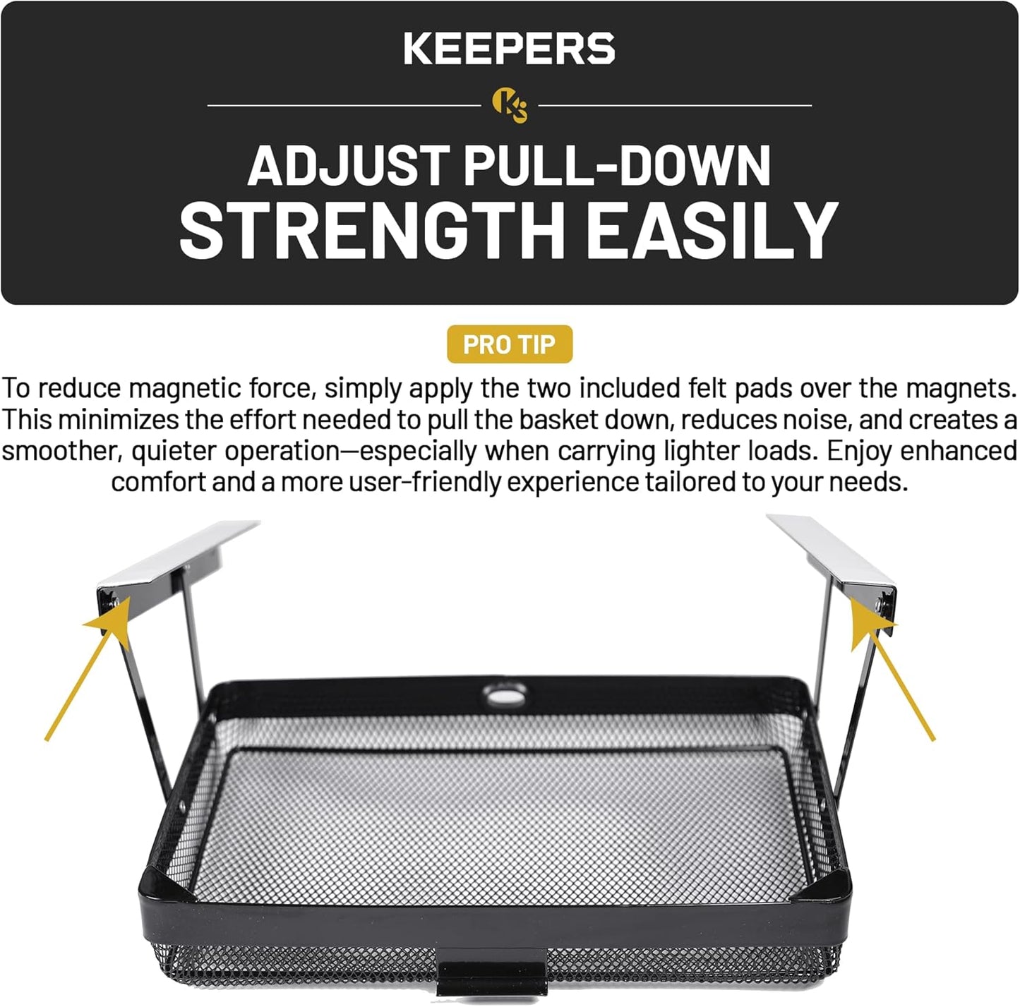 KEEPERS - Under Desk Drawer Slide Out – Metal Under Desk Storage Drawer for Office, Home, RV, Kitchen – Slim Under Table Attachment with Easy DIY Mount - Under Desk Organizer - Fits in 11x10x2In