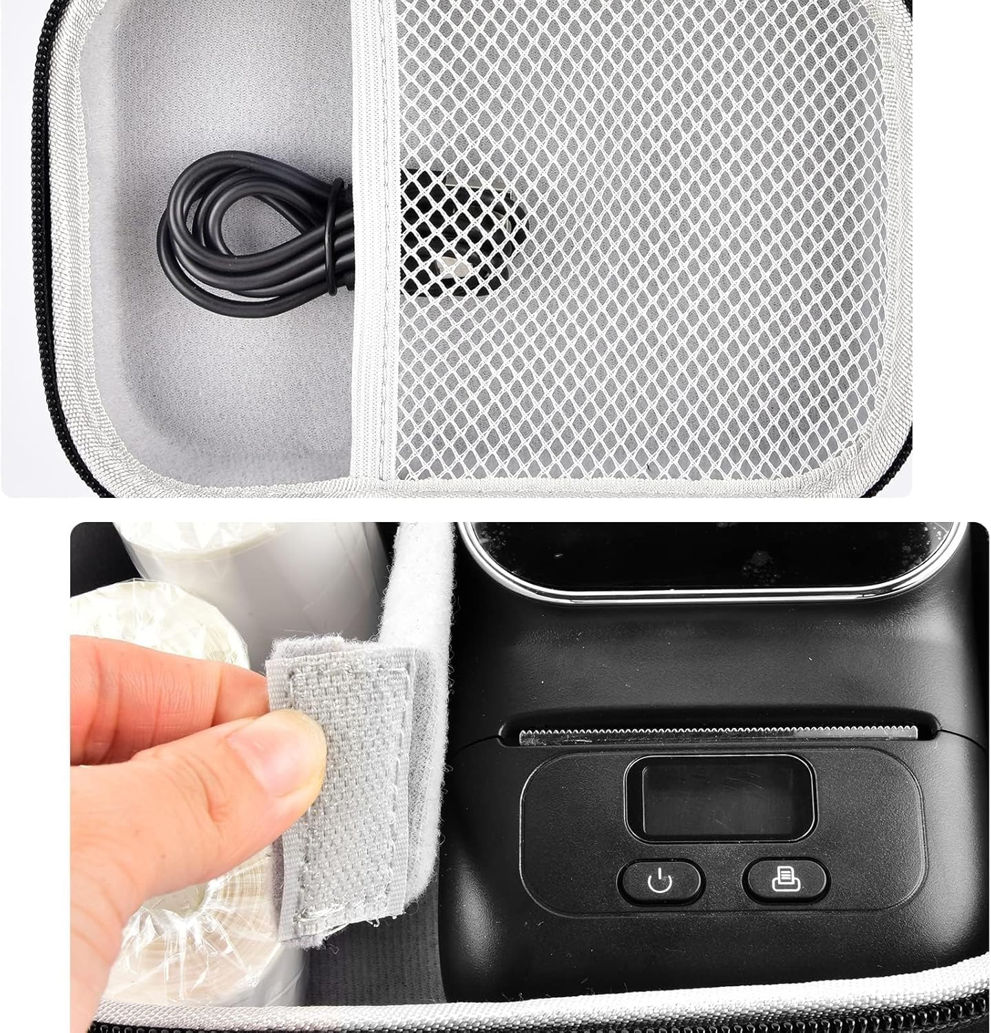Boobowl Case Compatible with Phomemo M110 Label Maker - Portable Mini Bluetooth Thermal Label Maker Carrying Storage Bag for Printer Labels, USB Cable and Accessories (Box Only) - Orange
