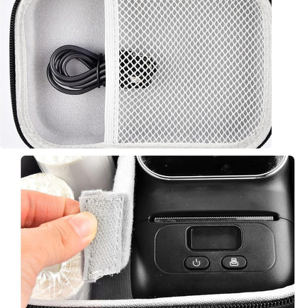 Boobowl Case Compatible with Phomemo M110 Label Maker - Portable Mini Bluetooth Thermal Label Maker Carrying Storage Bag for Printer Labels, USB Cable and Accessories (Box Only) - Orange