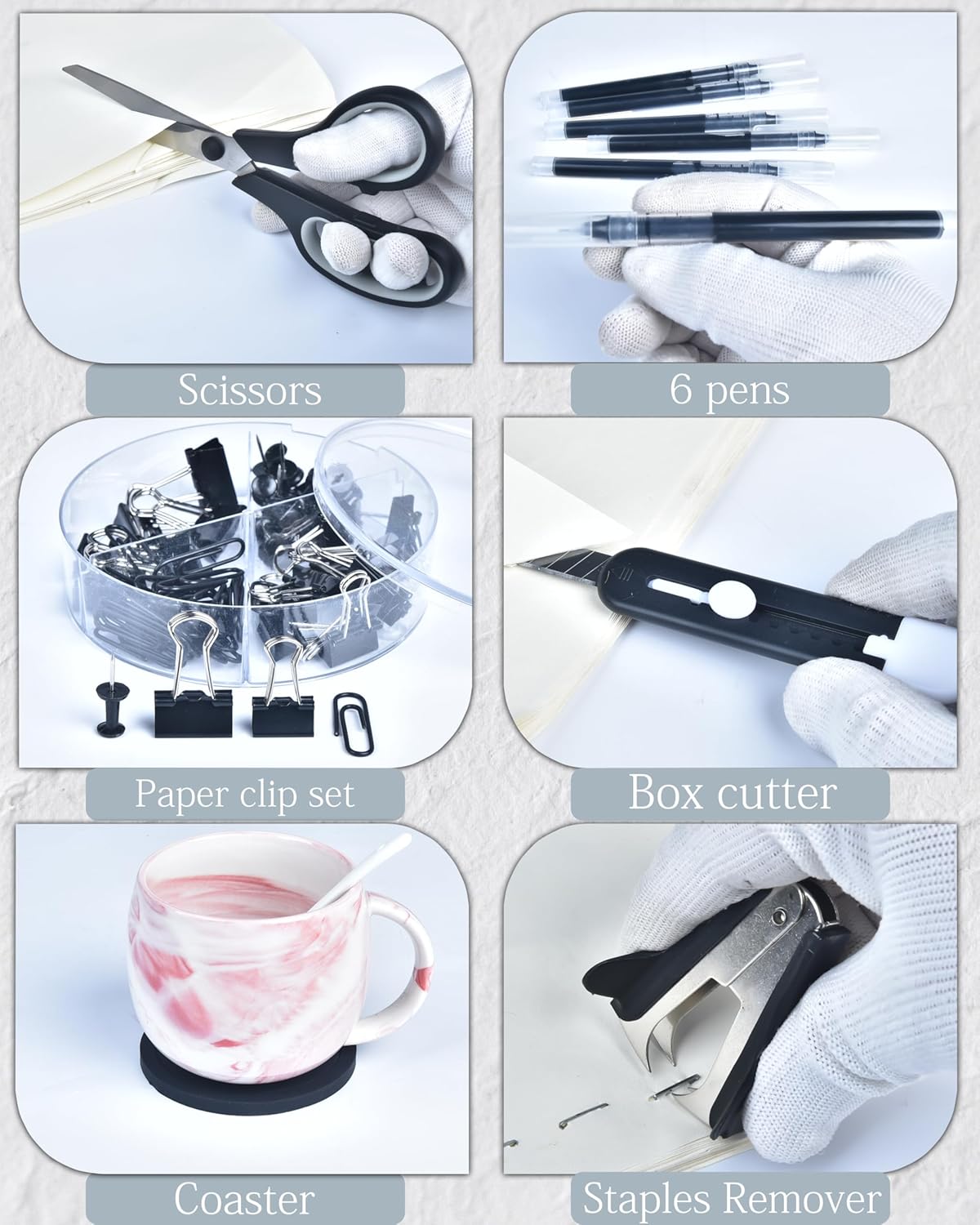 Purple Desk Accessories and Organizers with Desk Organizer and 360°Rotating Pen Holder stapler Pen and a Lot of Office Purple Office Supplies Beautifully Presented in a Gift Box