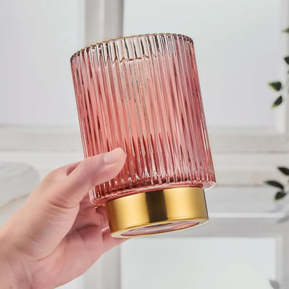 Makeup Brush Holder Organizer,Toothbrush Holders,Desk Pen Pencil Holder,Multifunctional Vintage Glass Brush Cup（L/Green/A3-6-US）