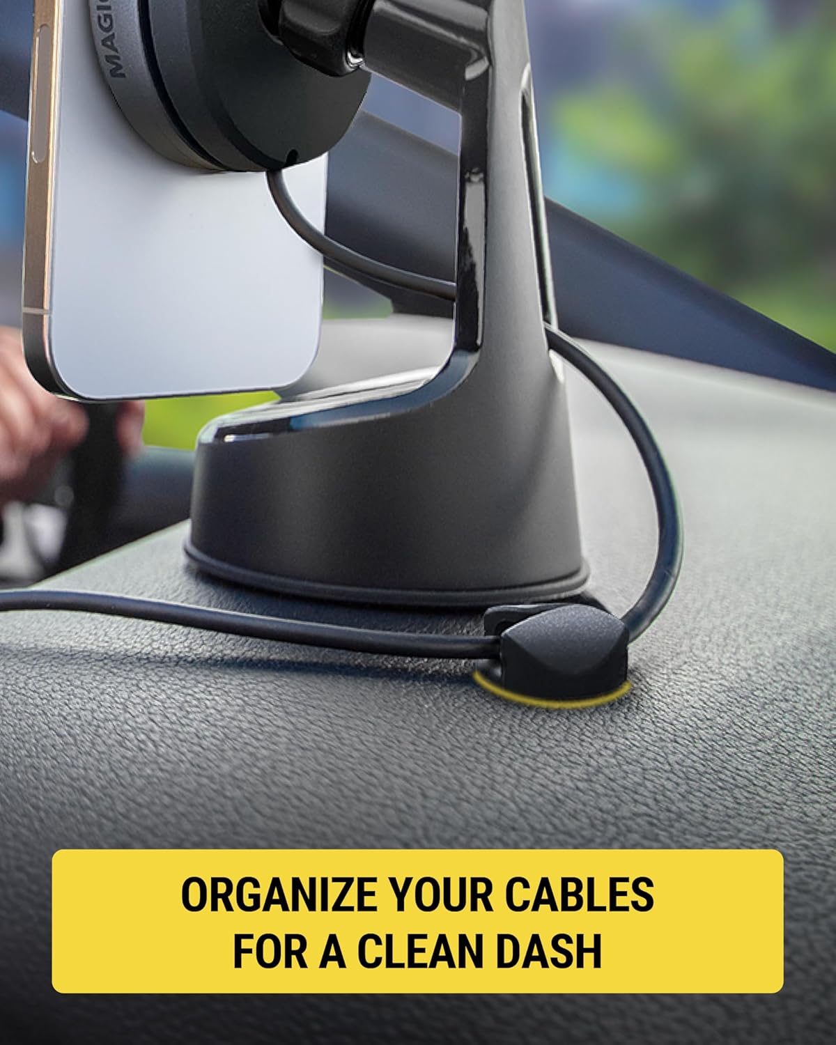 Scosche CMAA2-6PKRP 6 Pack Adhesive Cable Management Clip Kit, Cord Organizer, Wire Holder for Desk, Nightstand, Phone Charger, Computer, Home, Office, Car, Black