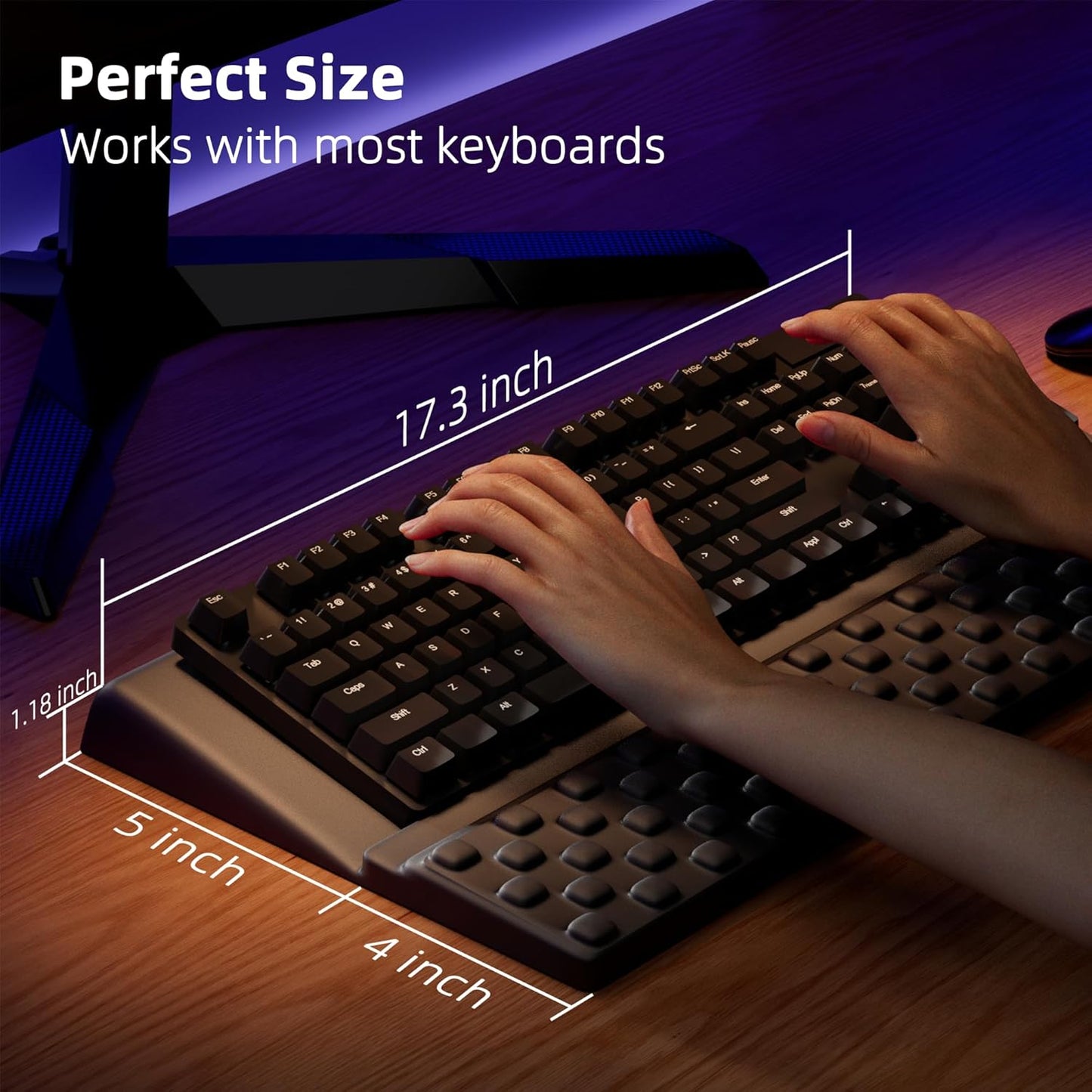 Ospelelf Keyboard Wrist Rest, Comfortable Ergonomic Keyboard Stand Riser Holder for Office Home