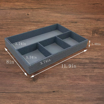 Desktop Glove Box, Nightstand or Dresser Organizer, Valet Tray, Entry Table Organizer, Dresser Storage Box,PU Leather Drawer Storage Decorative Trays.