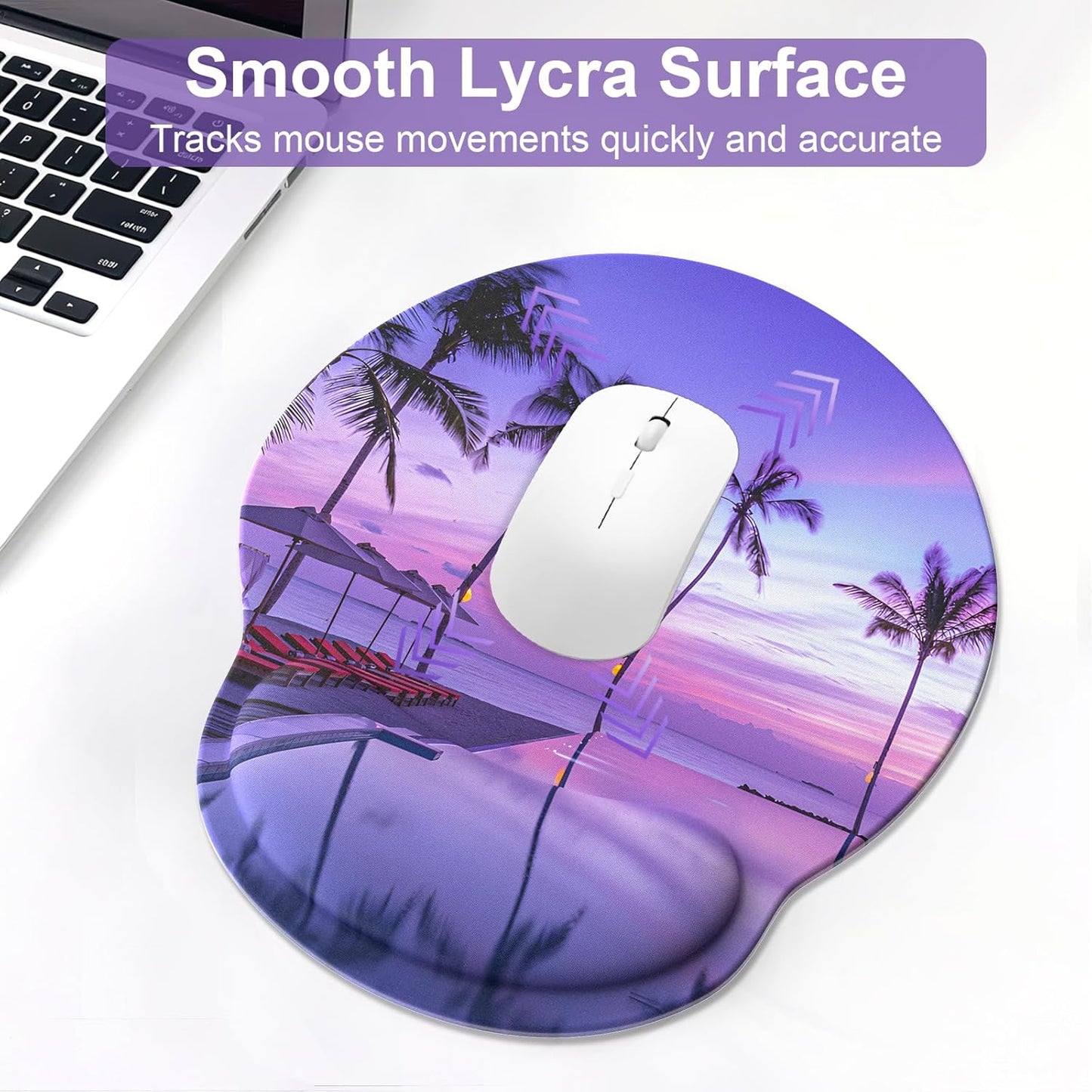 Ergonomic Mouse Pad with Wrist Rest and Keyboard Wrist Rest, Memory Foam Wrist Rest for Computer Keyboard, Easy Typing, Pain Relief, Mouse Pad Wrist Support for Gaming,Office, Laptop, Black Flower