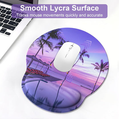 Ergonomic Mouse Pad with Wrist Rest and Keyboard Wrist Rest, Memory Foam Wrist Rest for Computer Keyboard, Easy Typing, Pain Relief, Mouse Pad Wrist Support for Gaming,Office, Laptop, Black Flower