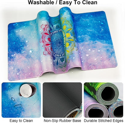 Keyboard Wrist Rest + Mouse Pad with Wrist Support + Desk Mat + Coaster 4 in 1 Set, XXL Large Gaming Mousepad Cute Ergonomic Mouse Pads for Desk Computer Laptop Office Decor-Beach