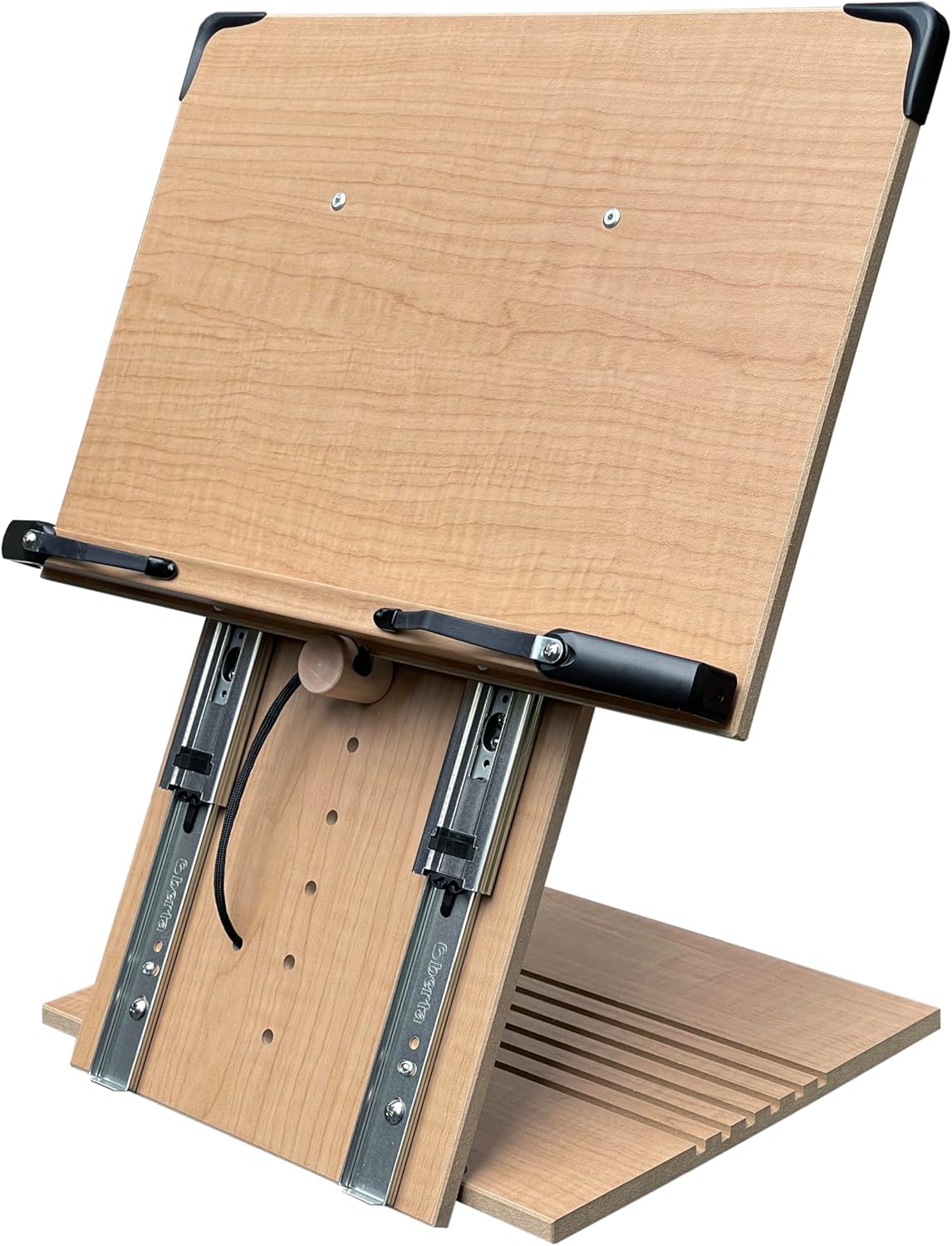 BS1500PRO Large Portable Height Adjustable Foldable Eye-Level Ergonomic Bookstand Holder for Reading Hands Free Large Thick Heavy College Textbooks Tablets Neck Pain Free