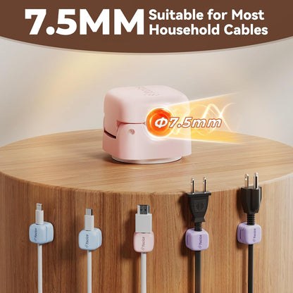 6Pack Rotatable Cord Organizer,Spring Cable Clips Desk Cable Management Cord Holder Adhesive Phone Charger Cord Clips for Home Office Car Wall Nightstand Accessories, Clear