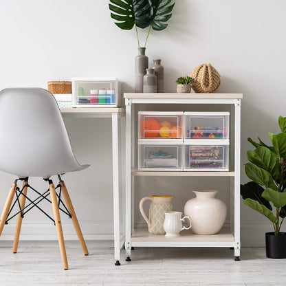 IRIS USA 47 Qt. Extra-Large Stackable Storage Drawer Plastic Drawer Organizer with Clear Doors, for Pantry Bedroom Closet Kitchen Under-Sink Home and Office De-Clutter Shoes and Crafts, White, 2-Pack