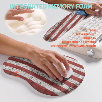 2-in-1 Ergonomic Set, Wave Rise Keyboard Wrist Rest and Massage Bulge Slope Mouse Pad Wrist Support, Cushion Memory Foam Integrated to Relieve Wrist Pain, Black