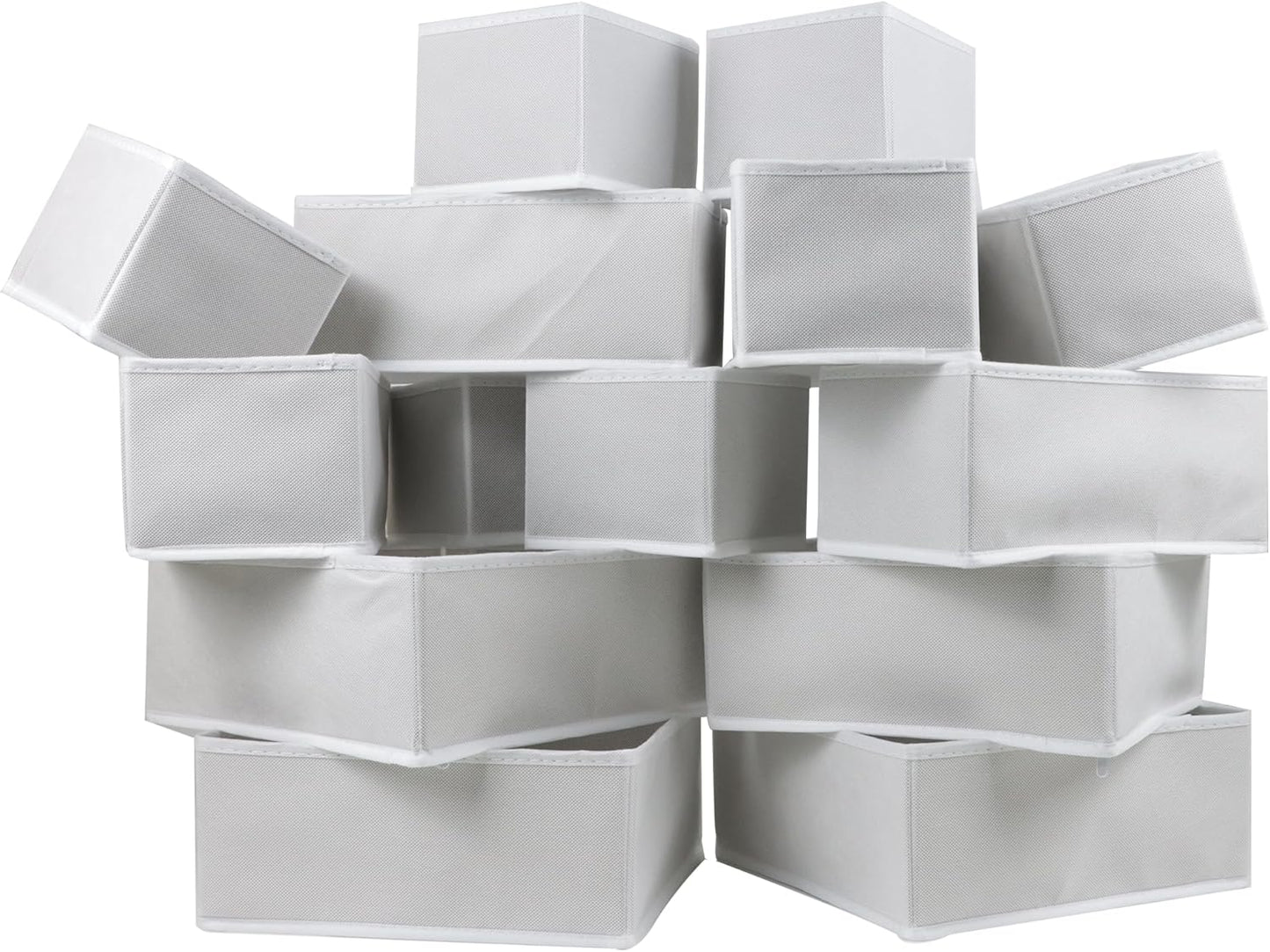 Fordonral 12 Pack Drawer Organizer Clothes, Foldable Fabric Dresser Organizer Closet Organizers and Storage Box for Underwear,Folded Clothes,Baby Clothing,Socks,Bra,Towels,Ties(12 Pack,Gray)