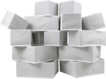 Fordonral 12 Pack Drawer Organizer Clothes, Foldable Fabric Dresser Organizer Closet Organizers and Storage Box for Underwear,Folded Clothes,Baby Clothing,Socks,Bra,Towels,Ties(12 Pack,Gray)