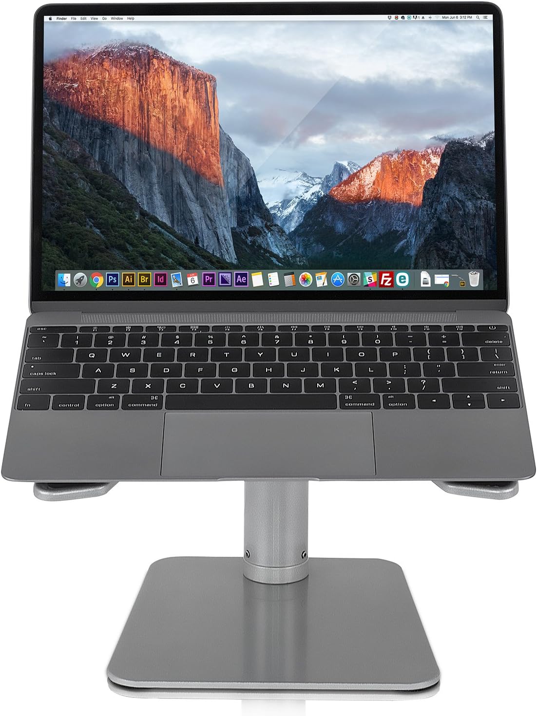 Mount-It! Adjustable Height Laptop Stand for Desk, Ergonomic Laptop Riser for 11–15 Inch Laptops, Tilted Desktop Lift with Anti-Slip Platform, Up to 33 lbs