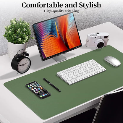 Green Desk Pad and Keyboard Wrist Rest, 3in1 Mousepad + Keyboard Wrist Rest+Mouse Wrist Rest for Home Office Table Computer Cover. (31.5×15.7,Green)