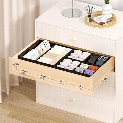 DIMJ Drawer Organizer Clothes - 20 Pack Closet Drawer Organizer Bins for Baby Clothes Storage, Fabric Dresser Organizer for Nursery Bedroom, Foldable Small Drawer Dividers for Underwear Socks