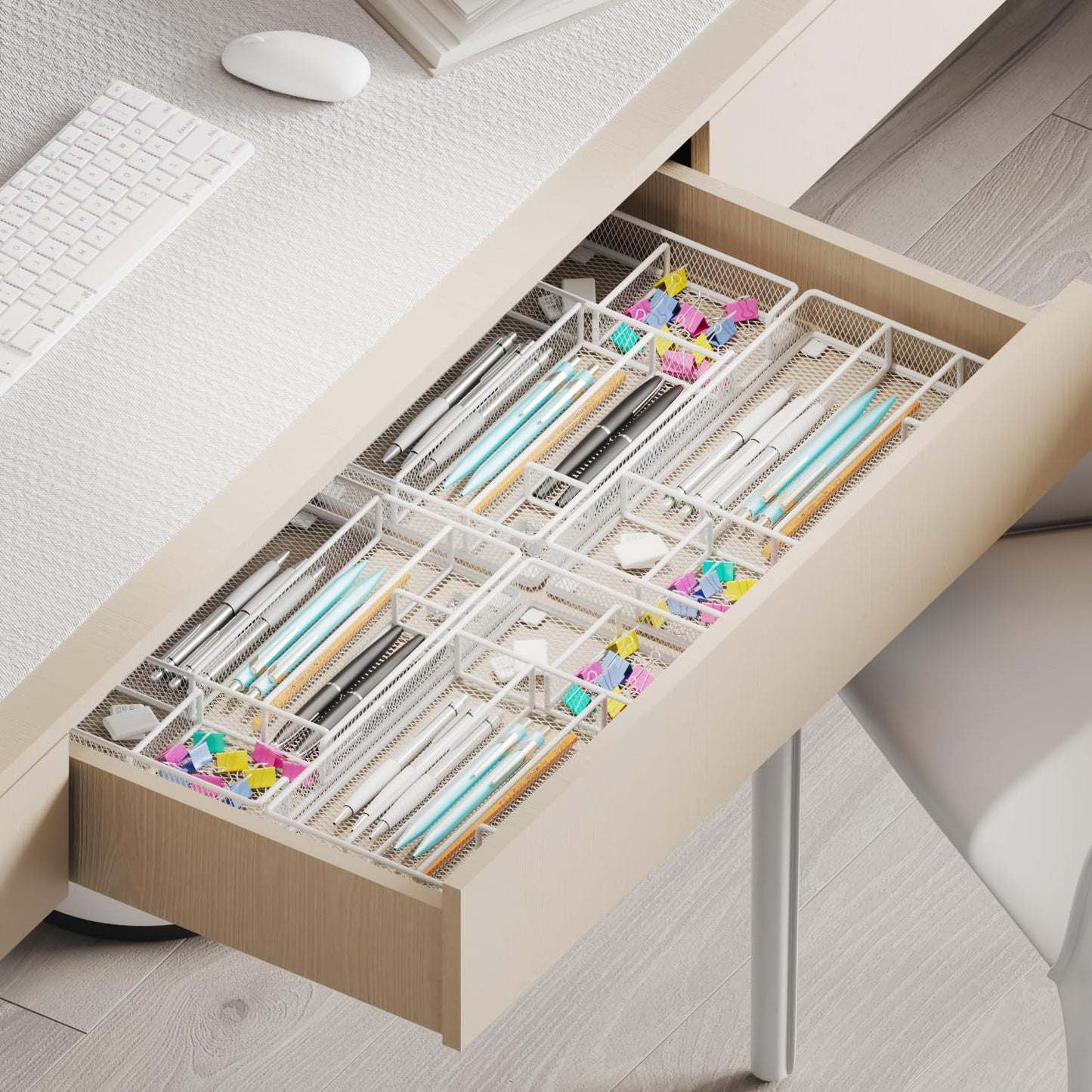 Desk Drawer Organizer Tray, Office Drawer Organizer, Workspace Organizers, Suitable for Tools, Pencils, Office Supplies Storage (Black)