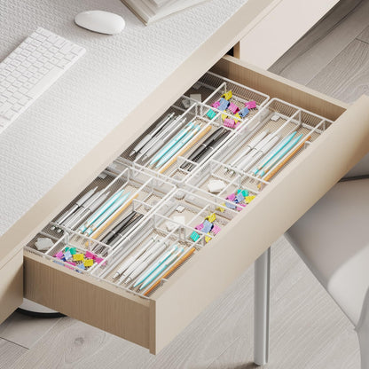 Desk Drawer Organizer Tray, Office Drawer Organizer, Workspace Organizers, Suitable for Tools, Pencils, Office Supplies Storage (Black)