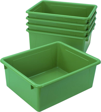 Storex Letter Size Flat Storage Tray – Organizer Bin for Classroom, Office and Home, Clear, 5-Pack (62531A05C), 10 x 13 x 3 Inches